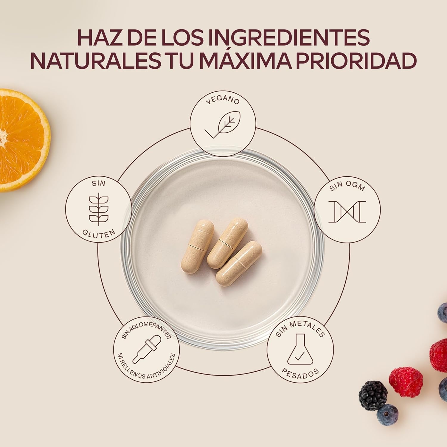 Vitamina C 1000 Mg - Vitamina C Natural - Con Flavonoides De Fruta Cítrica Y Acerola - Por Dosis Diaria (2 Cápsulas) - 180 Cápsulas De Vitamina C Pura Altamente Concentrada- Vegano Y Sin Gluten